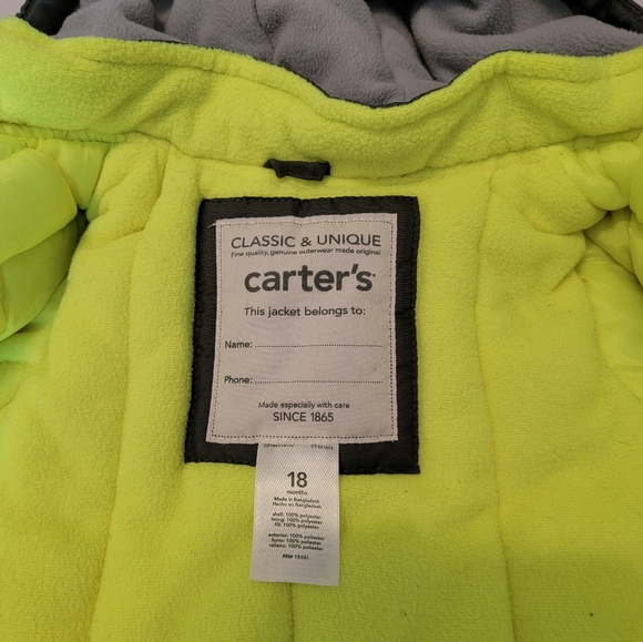 18Mo Boy's Winter Jacket- Carter's - Picture 6 of 6